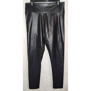 Tagoo Womens Faux Leather Pull On Jeggings Legging Pants Shiny Black 2XL